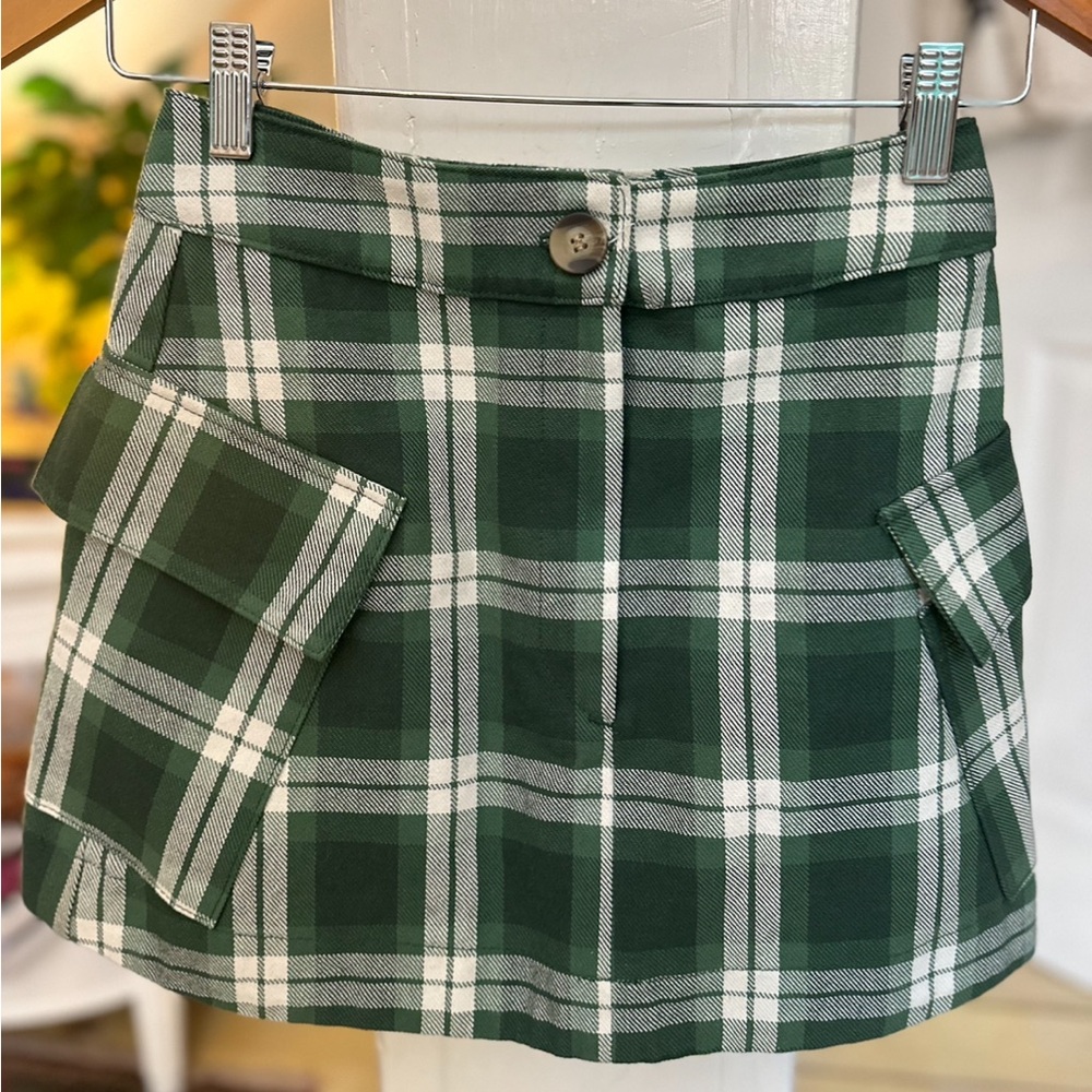Plaid Green Jane Mini Skirt by Ciao Lucia XS